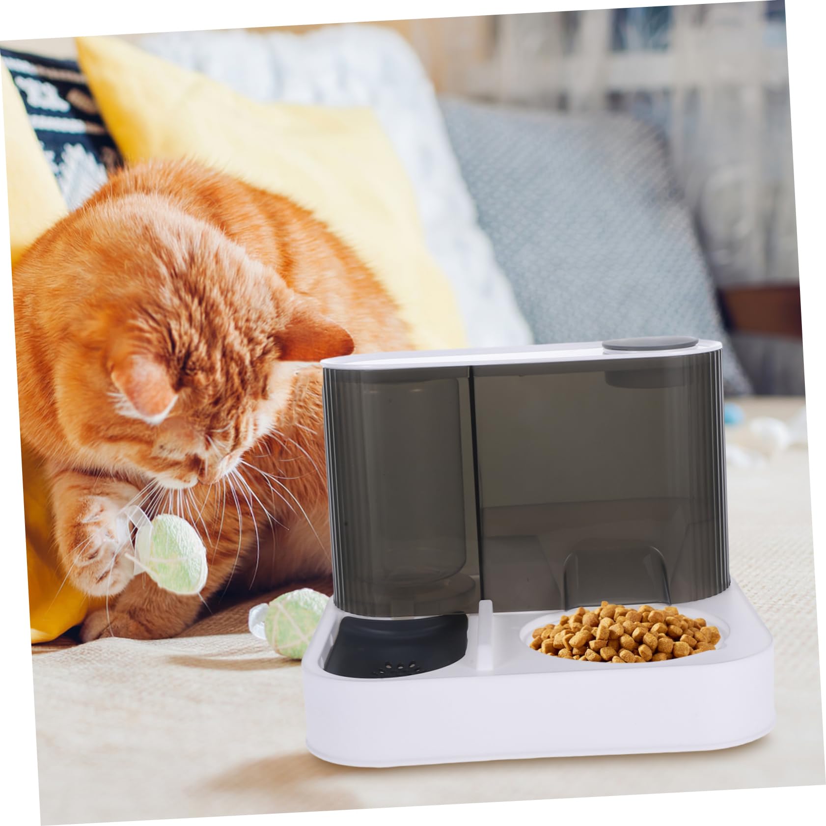 SUPVOX Ciotola per Alimentazione Lenta Automatica per Gatti Stazione di Alimentazione per Cibo e Acqua Mangiatoia per Animali Domestici di Piccole Dimensioni