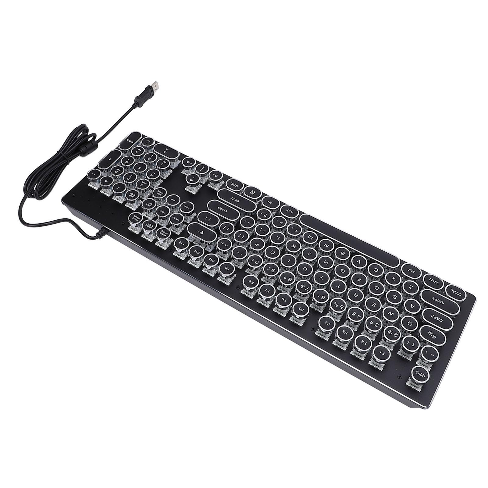 Generic Klawiatura do Gier, Przewodowa Klawiatura do Gier USB ze 104 Klawiszami do Komputera (BLACK)