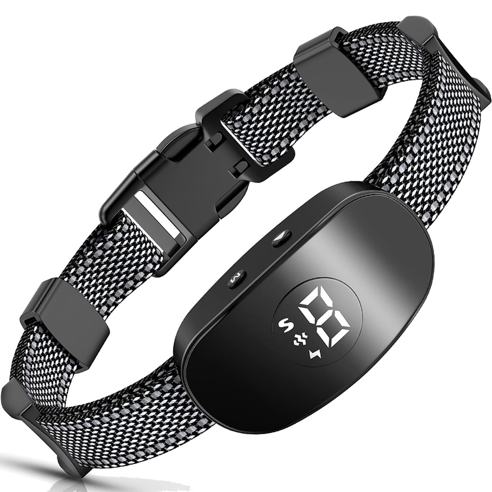 FHKPET Bark Collar, Humane Dog Bark Collar for Medium Large Dogs with 8 Sensitivity, Automatic Anti Barking Collar with Beep Vibration Optional Shock Waterproof Smart No Bark Collar