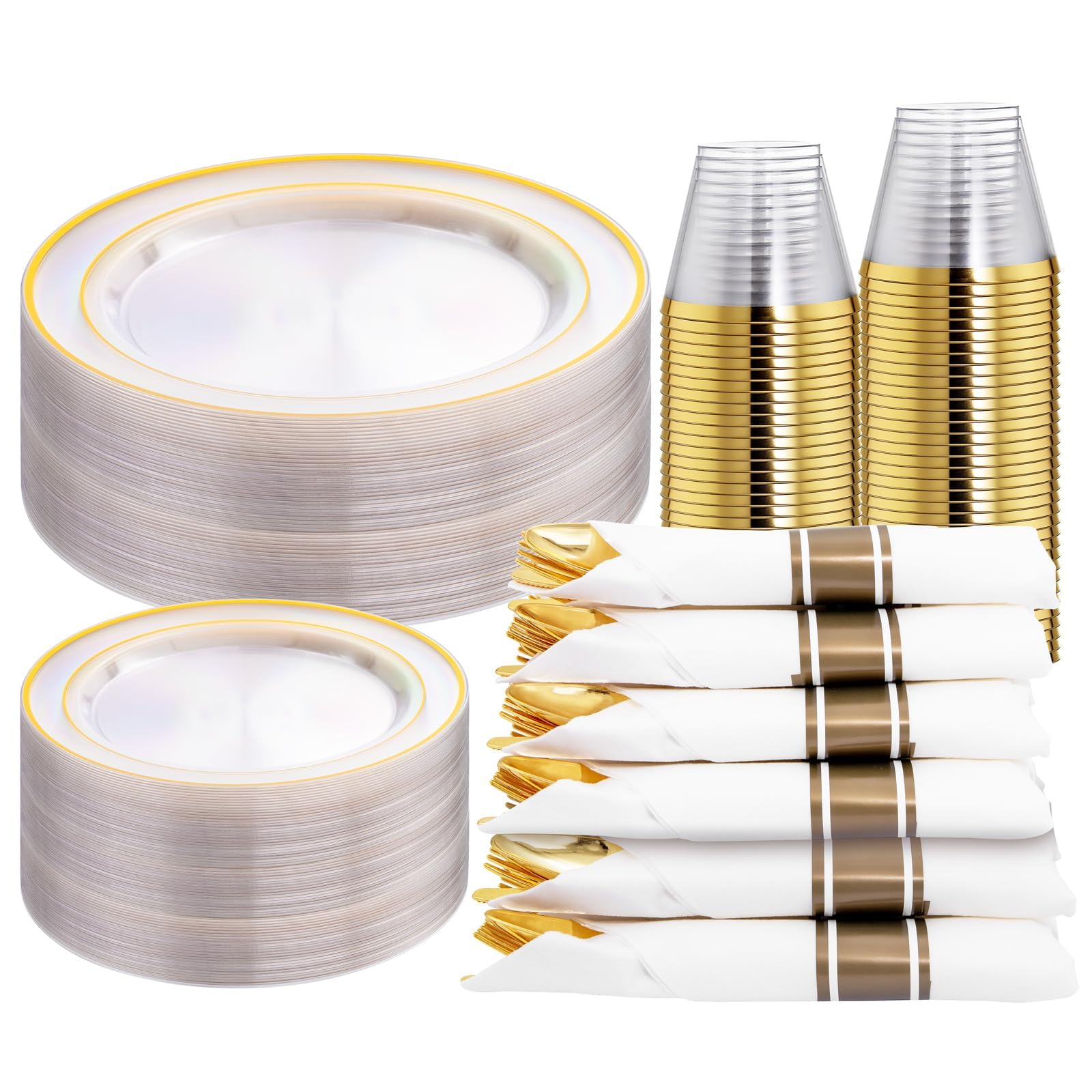 WELLIFE Disposable Plates & Cutlery Set - 350 Piece -24