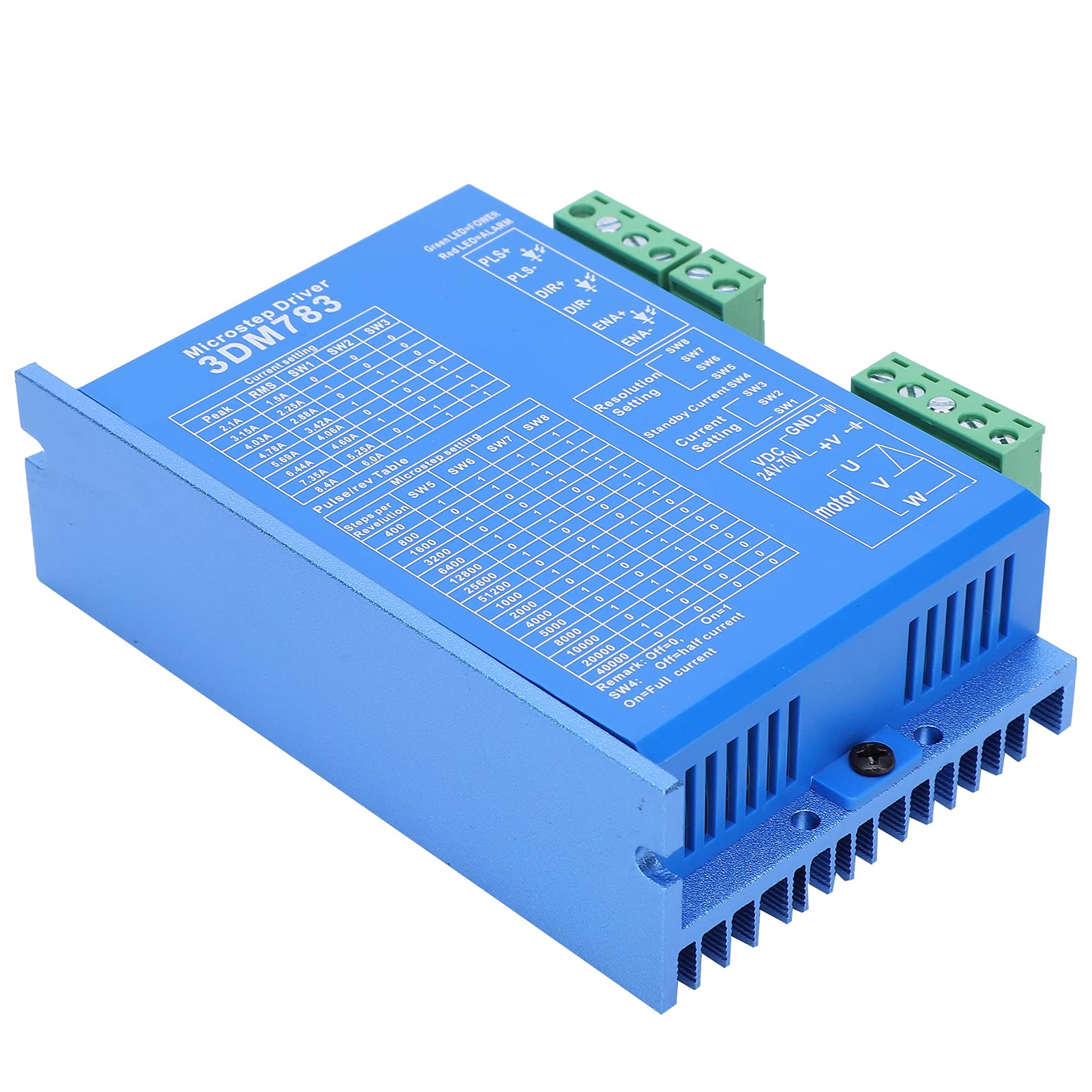 Aramox 3DM783 Sterownik Krokowy, Aluminiowy 3-fazowy Mikrokrokowy Kontroler