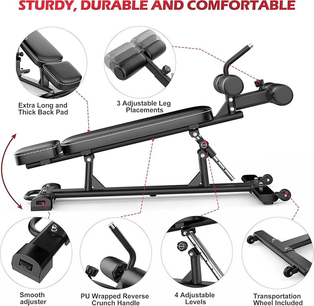 ベンチ プレスセット　赤(調整可能) プロ仕様のベンチプレス、ジム用ウェイトベンチプレス、調節可能