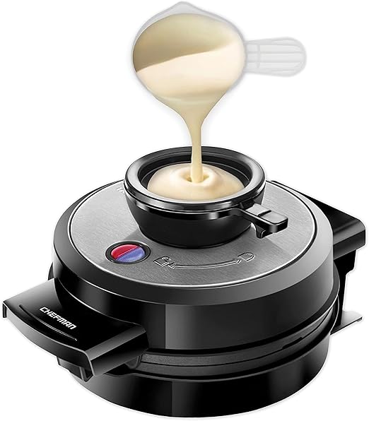 Chefman Perfect Pour Volcano Belgian Waffle Maker w/No Overflow Design