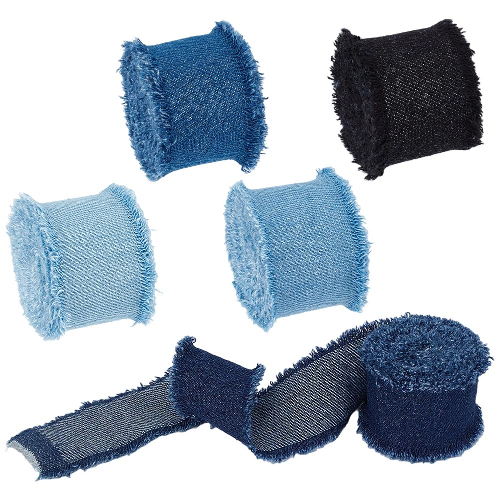 Ruban de denim rustique bricolage ruban jean franges scrapbooking scrap 8m