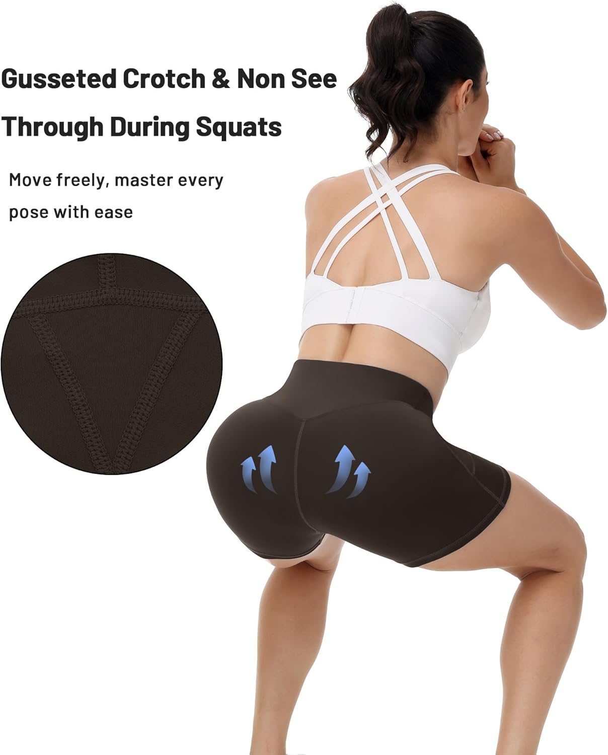 Runhit Biker Shorts Women with Pockets - 8''/5''/3'' High Waisted Yoga Workout Gym Spandex Tummy Control Shorts - Image 3