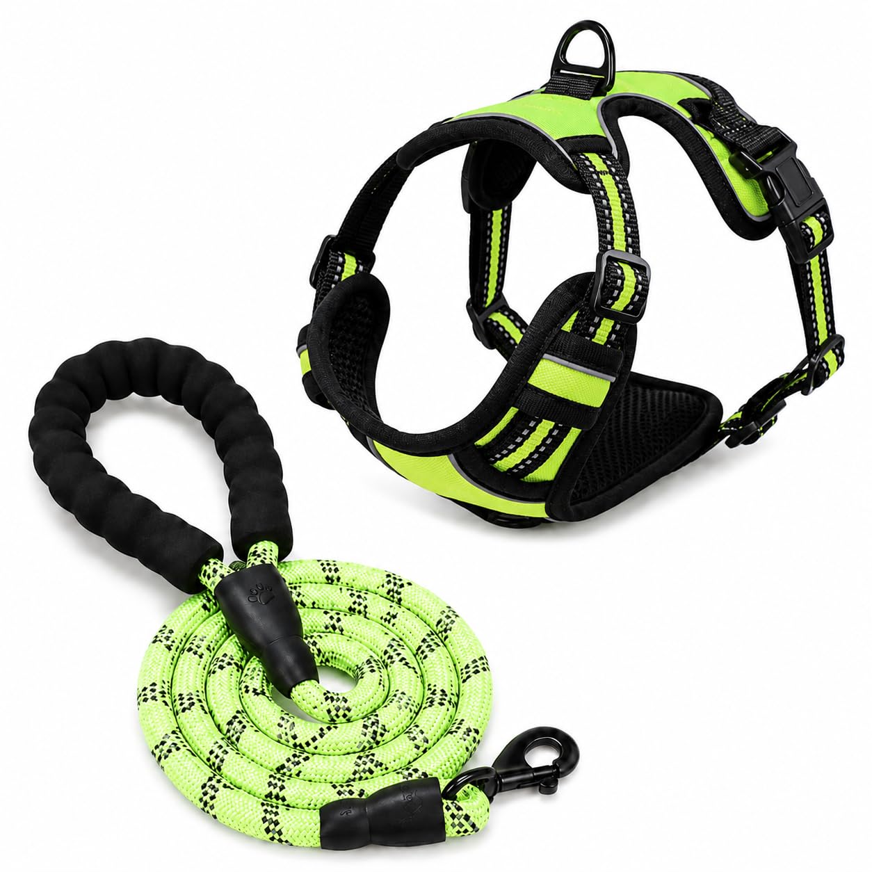 PawSafe No Pull Dog Harness Reflective Adjustable Vest for Medium Large Dogs Breathable Padded Walking Harness with Handle (grey,M)