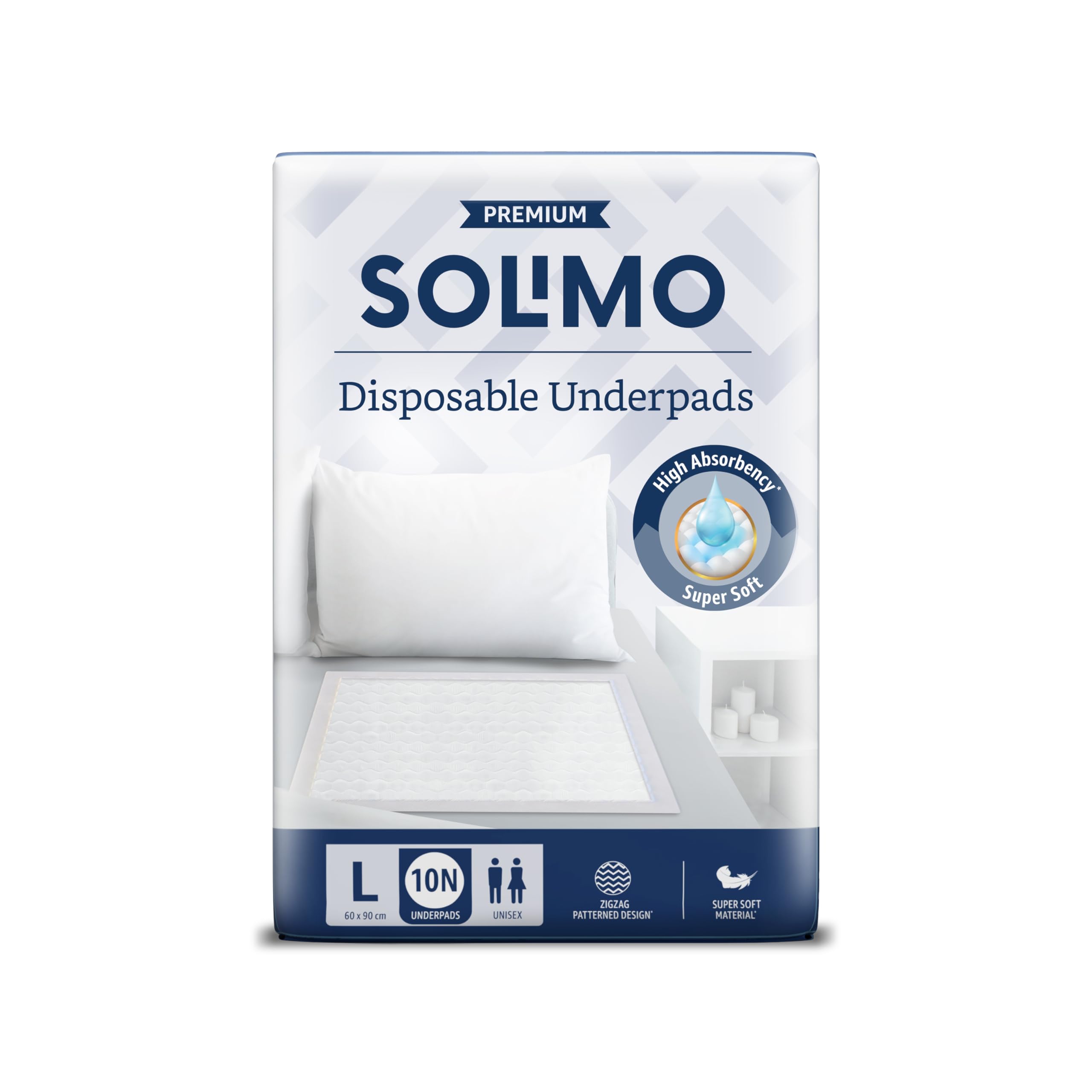 Amazon Brand - Solimo Premium Disposable Underpads | Large Size | Count 10 | 90 X 60 cm | High Absorbancy | Super Soft | Unisex | for Men & Women-picture-43