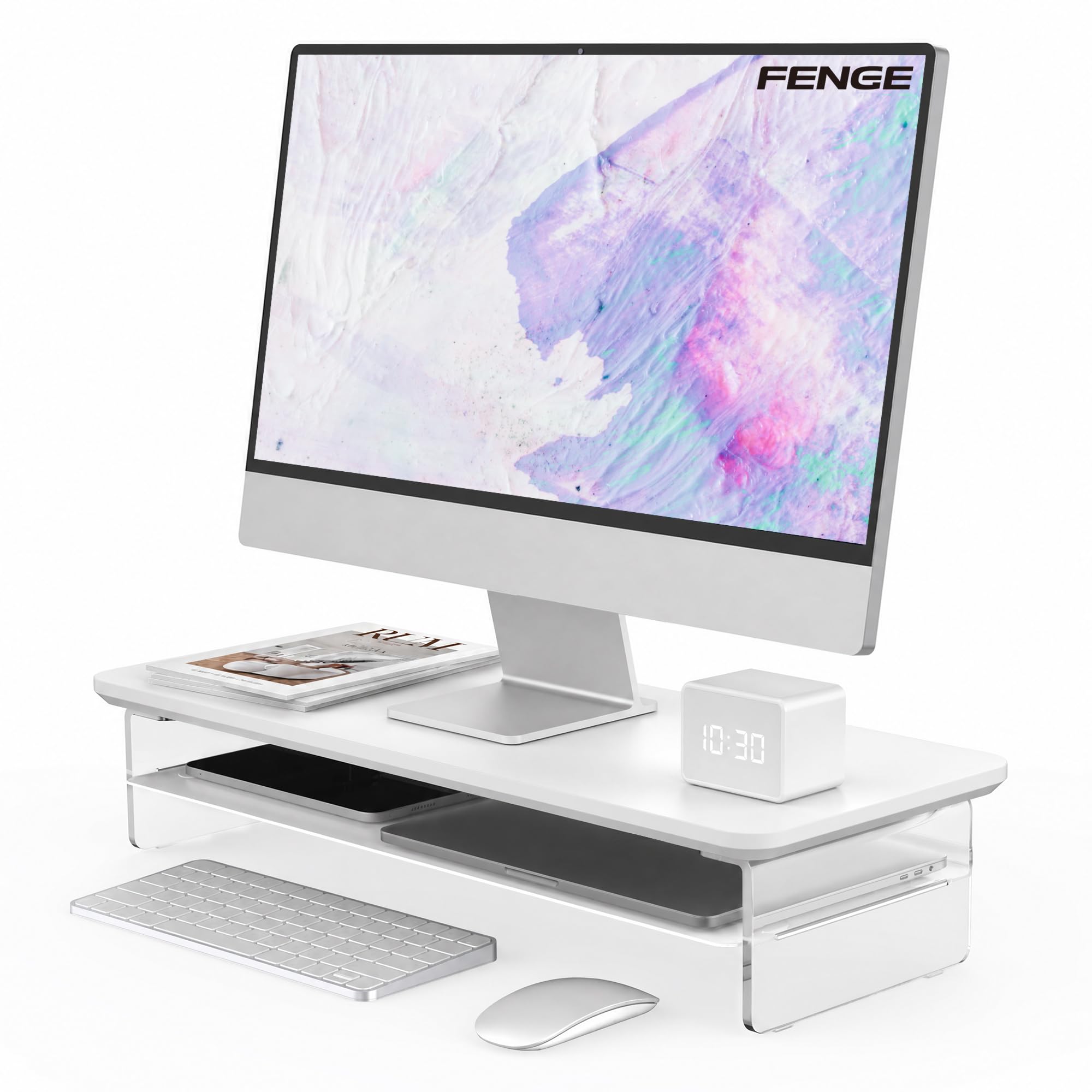 Soporte monitor para ordenador portátil y TV que organiza tu zona de teletrabajo en casa