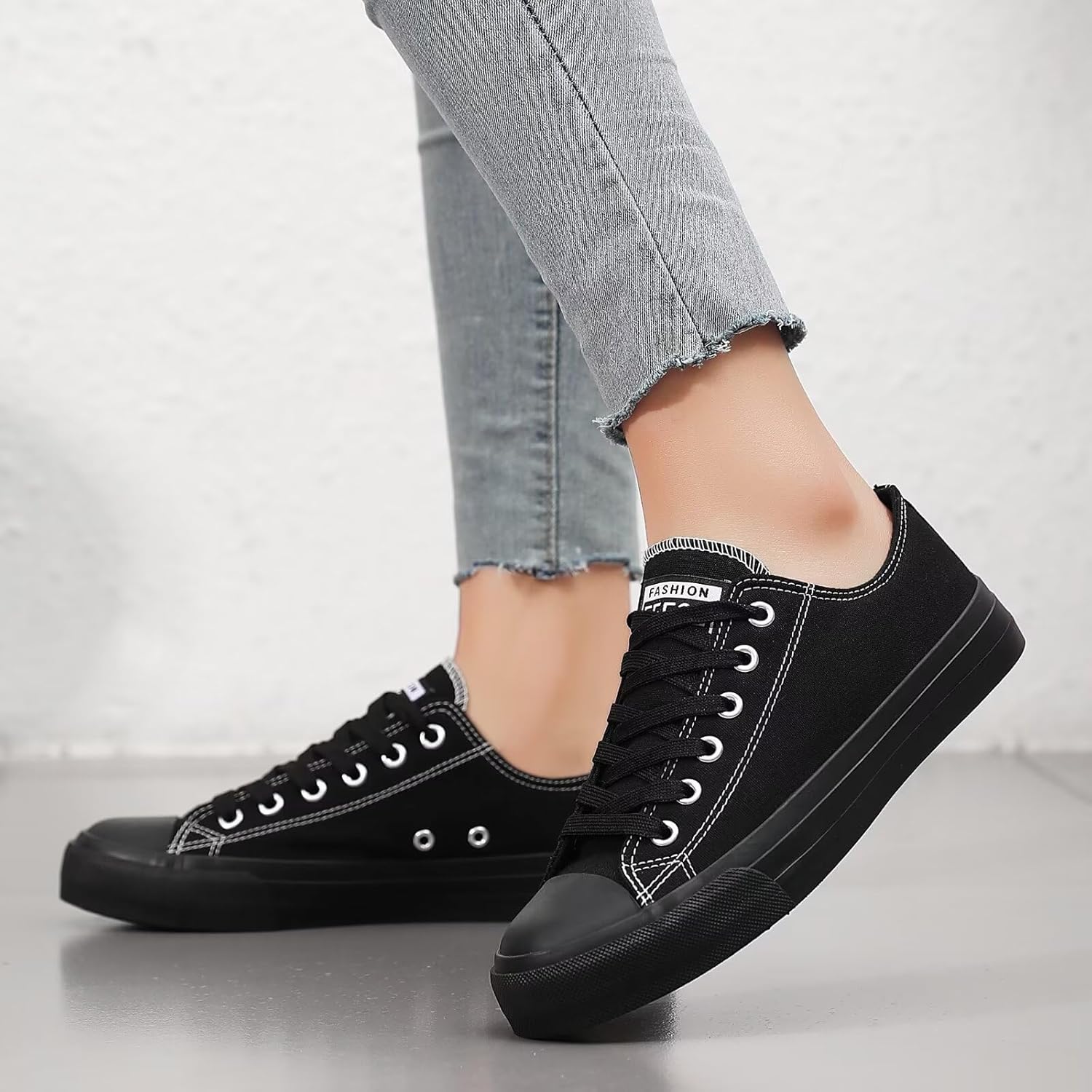 Rorbte Womens Canvas Sneakers for Women Classic Low Top Lace Up Canvas Shoes Womens Fashion Tennis Canvas Shoes Casual Comfortable for Walking - Image 5