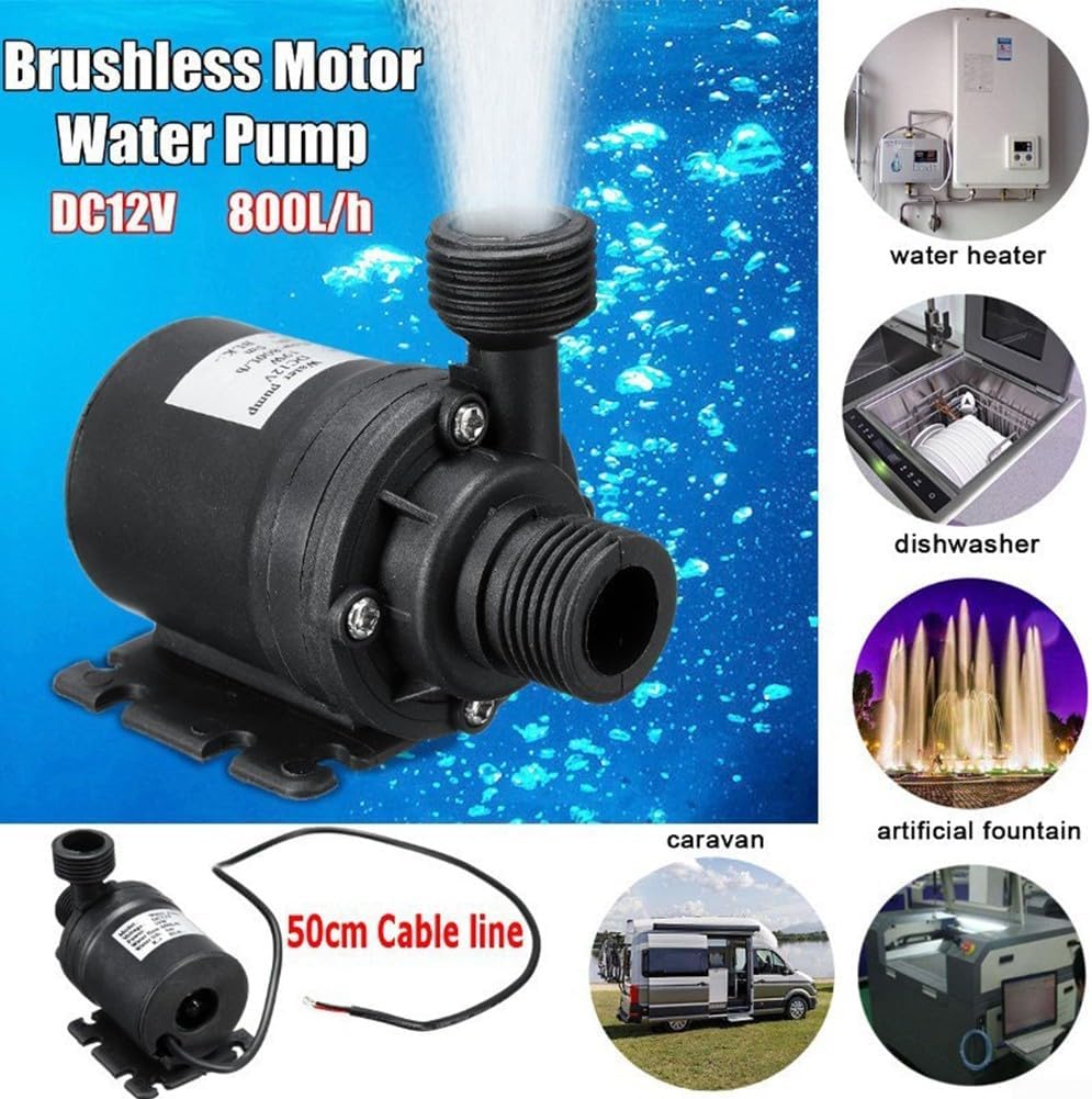 12V Brushless Solar Water Pump Kit 800L/H DC With 10W Polysilicon Solar Panel, Submersible Design For Fish Pond, Garden Fountain And Outdoor Water Features, Easy Installation And Ultra-Quiet Operation