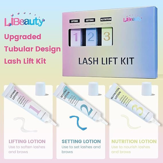 Libeauty Lash Lift Kit 10ml Eyelash Lift Kit & Brow Lamination Kit with Lash Lift Balm, Tubular Precision Design for Easy At-Home or Salon Use