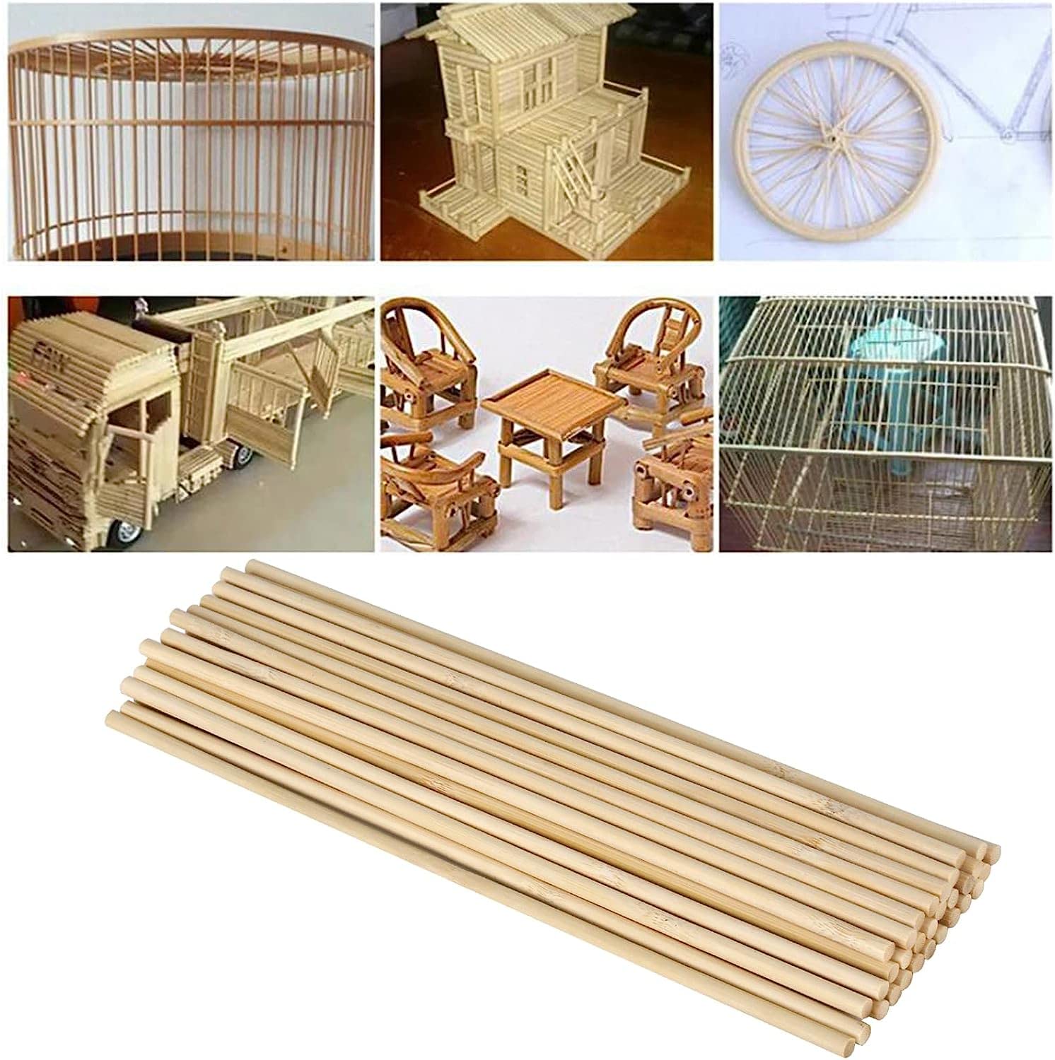 Bastoncini Di Legno Per Lavoretti - 150 Pezzi - 300mm X 4mm - Per Decorazioni E Modellismo Fai Da Te - Foto 10