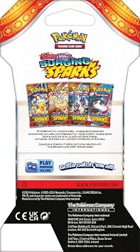 قد تختلف مجموعة Pokemon TCG Surging Spark Single Booster Pack Pack Art - 10 بطاقات