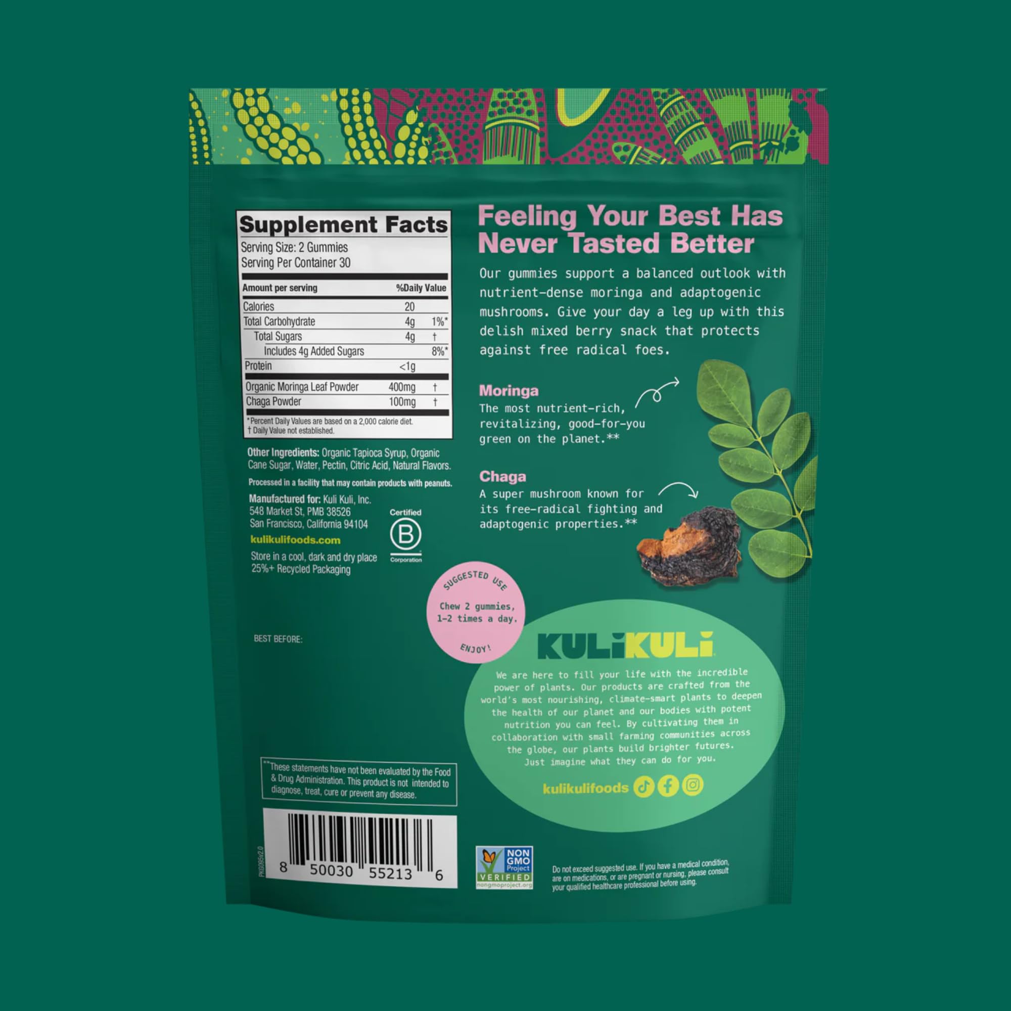 Kuli Kuli Moringa Gummies Variety Pack, 3 Flavors, 180 Count, Caffeine-Free — Amazon image 4
