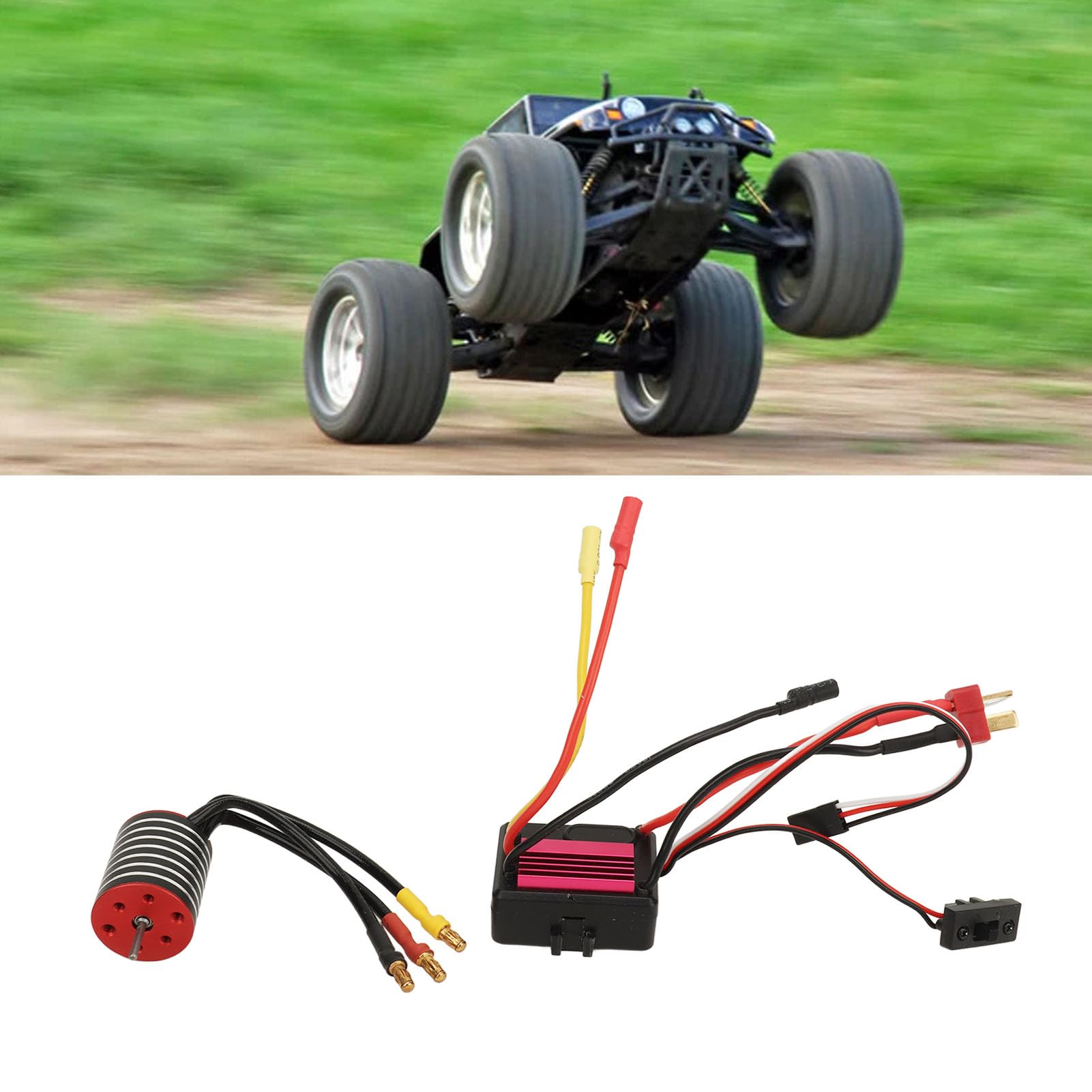 XUXHOU Ensemble de Moteur Brushless ESC RC, Alliage D'aluminium 2430, Moteur Brushless 35 A, ESC Précis, Ensemble combiné Haute Performance pour Voiture RC 1/16 1/18 (5800KV