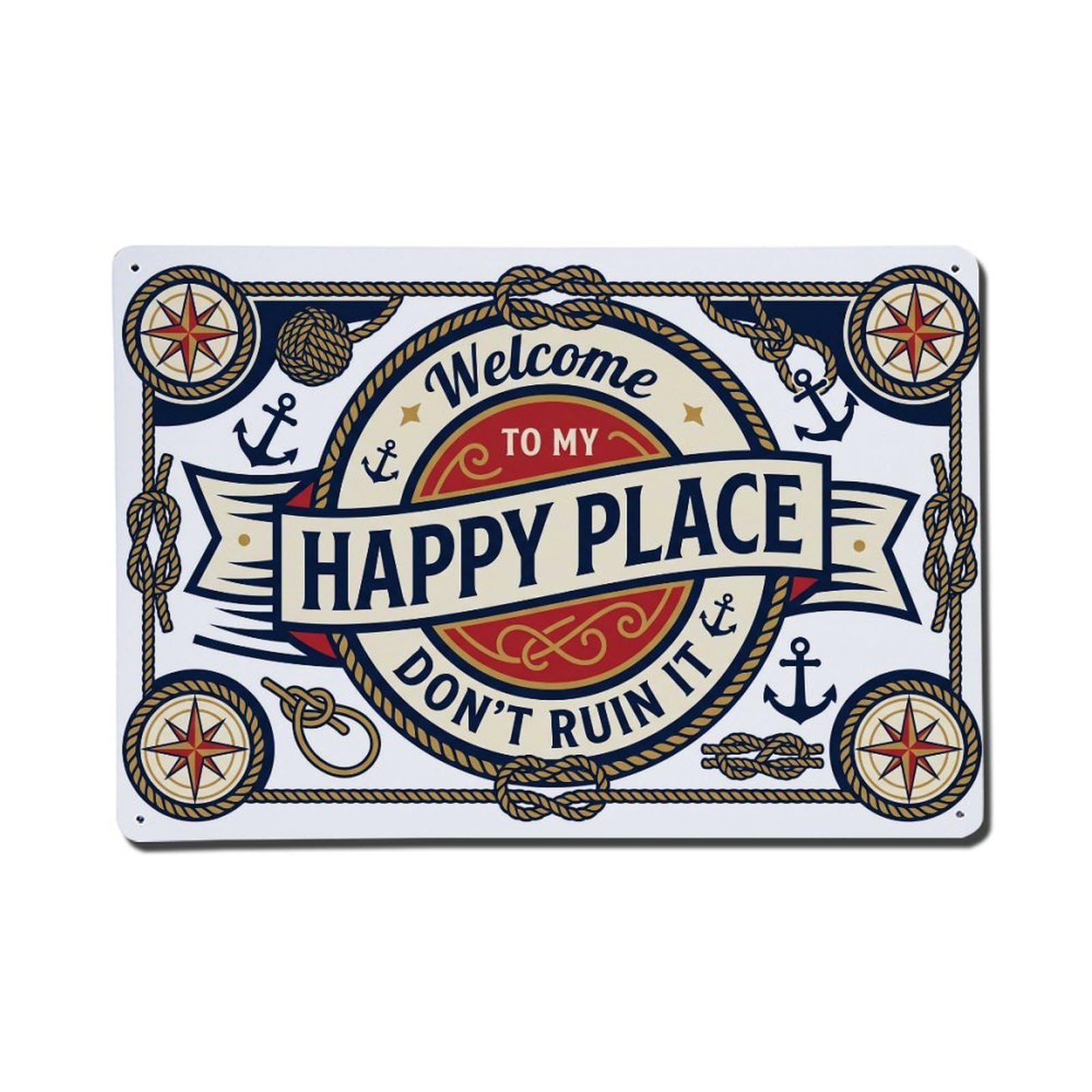 Welcome to My Place Humor Metal Tin Sign Plaque Wall Decor for Cafe, Club Bar, Office, Home Garden Metal Poster 8x12Inch