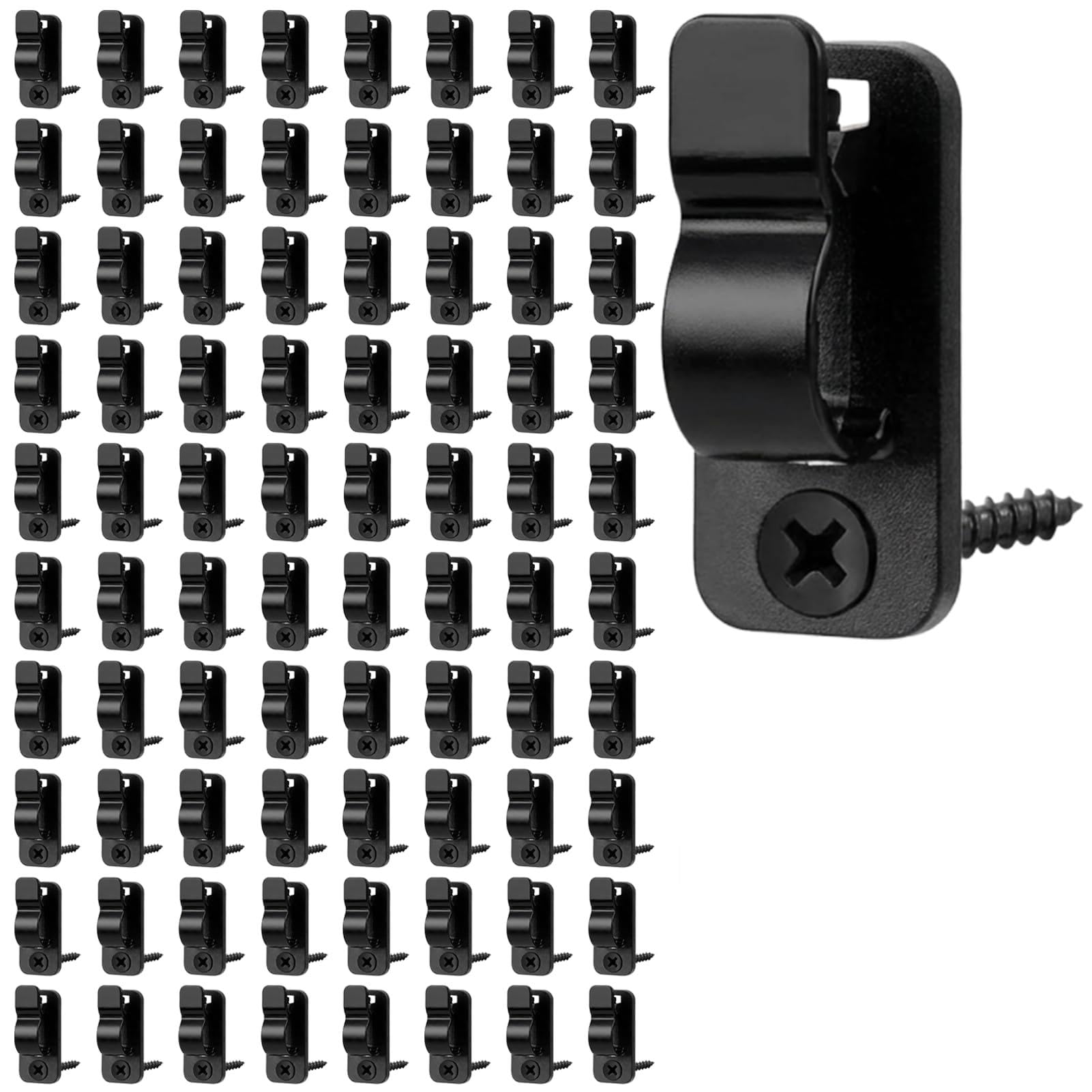 Nutfoam 80PCS Outdoor String Light Clips Screw-in Hooks, Cable Hangers for Fairy Lights Easy to Install, Festoon Light Hooks for Fence Garden Christmas Festival Decorations