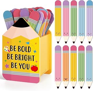 Pencil Flip Name Sticks with Wooden Pencil Holder Talking Flip Name Tags for Classroom Management Tools Equity Grouping Learning Educational Student Name Tags Craft Sticks Back to School Supplies
