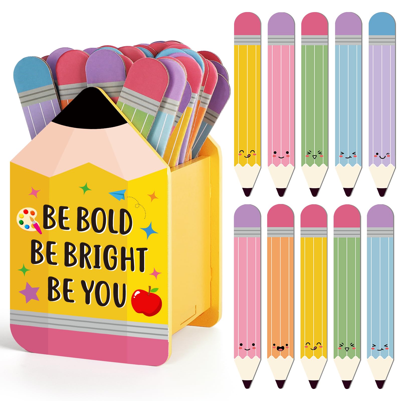 Pencil Flip Name Sticks with Wooden Pencil Holder Talking Flip Name Tags for Classroom Management Tools Equity Grouping Learning Educational Student Name Tags Craft Sticks Back to School Supplies