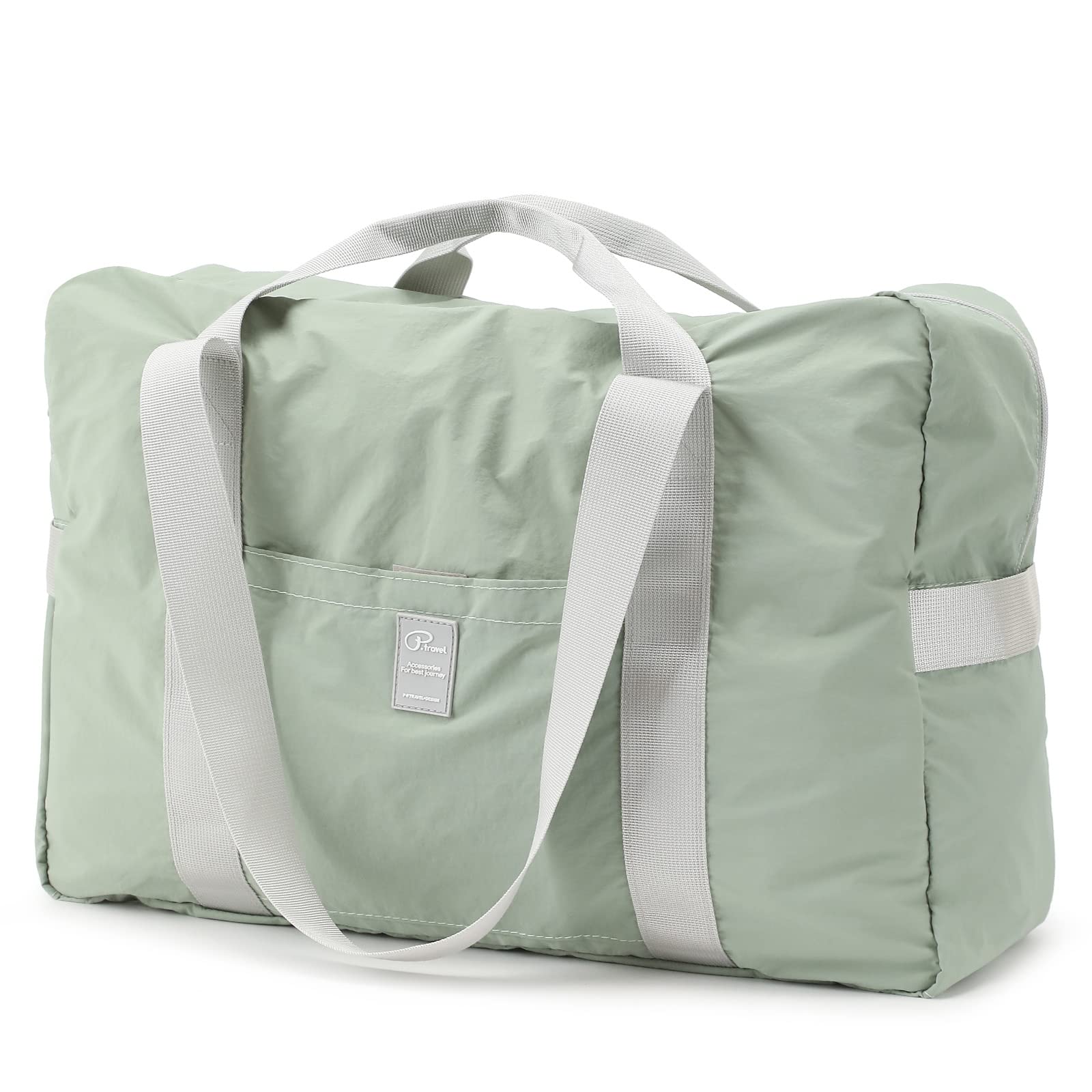 VanFn Borsone da viaggio pieghevole, borsone sportivo da palestra, borsa da palestra in nylon impermeabile, borsone leggero per donne e uomini, borsa da weekend all'aperto, serie P.Travel, Verde opaco