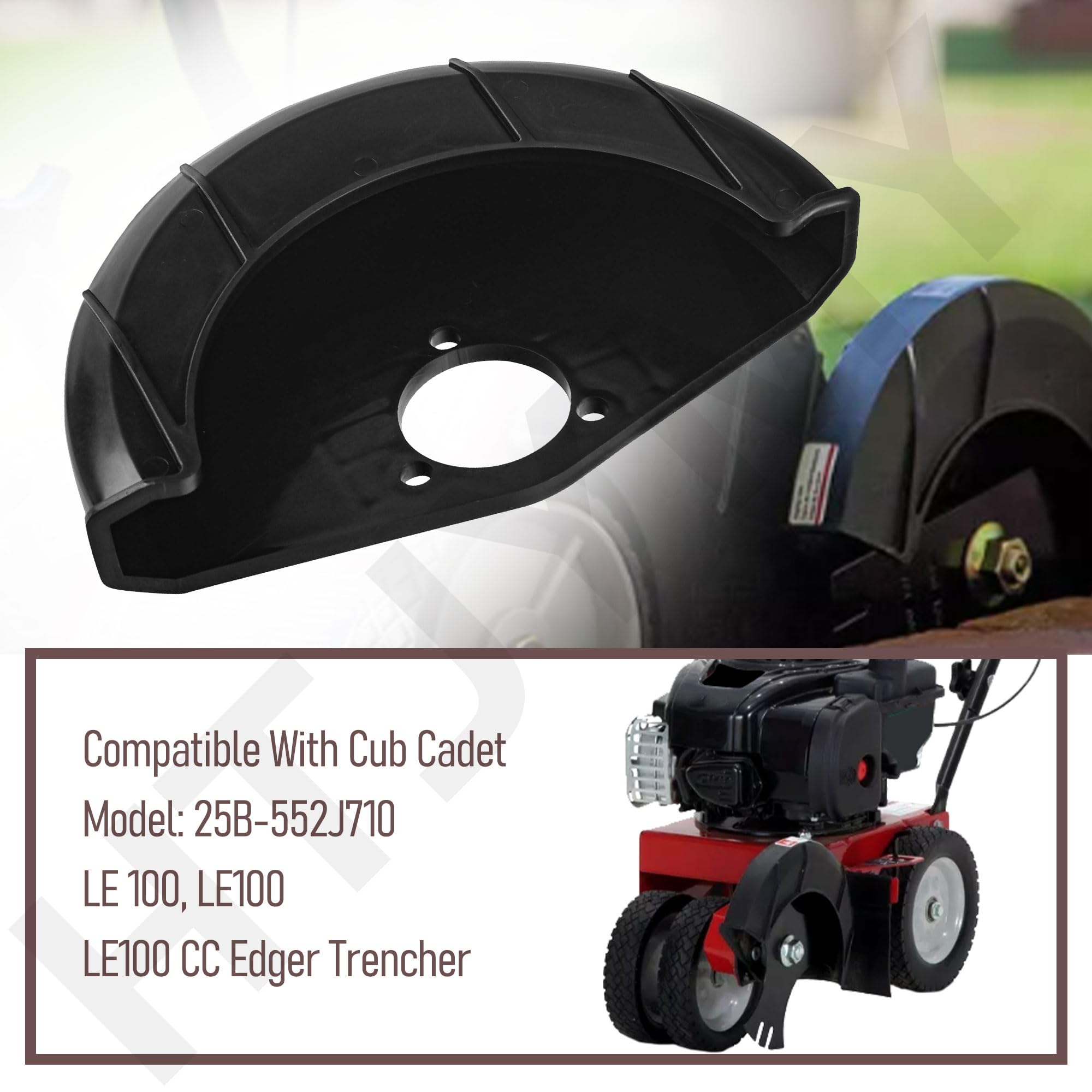 731P05064 Protector de cuchilla de bordeadora con etiqueta compatible con Cub Cadet 25B-552J710, LE 100, LE100, LE100 CC Edger Trencher, reemplaza: 753-05547, 731-05064