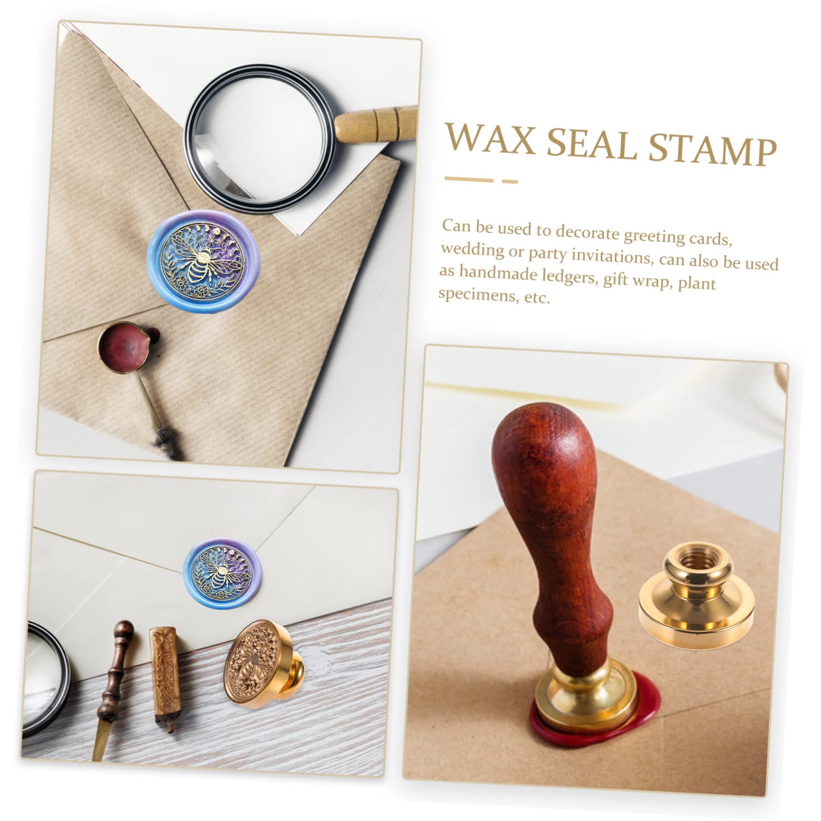 5pezzi Timbro Ceralacca Con Motivo Ape Kit Di Timbratura Fai Te Per Inviti Matrimonio e Decorazioni Artigianali Stampo Elegante e Resistente Per Progetti Creativi e Regali Handmade