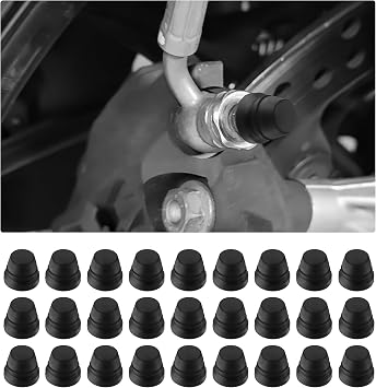 30PCS Car Disc Brake Bleeder Caps,Waterproof Dustproof Rubber Grease Fitting Caps,Universal Zerk Fitting Cap Car Accessories for Most Cars Trucks Motorcycles 30PCS
