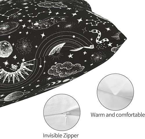 Miniatura 6 de Funda de almohada de sol y luna de 16 x 24 pulgadas, fundas de almohada con cremallera oculta, funda de almohada lumbar, tamaño Queen, fundas de