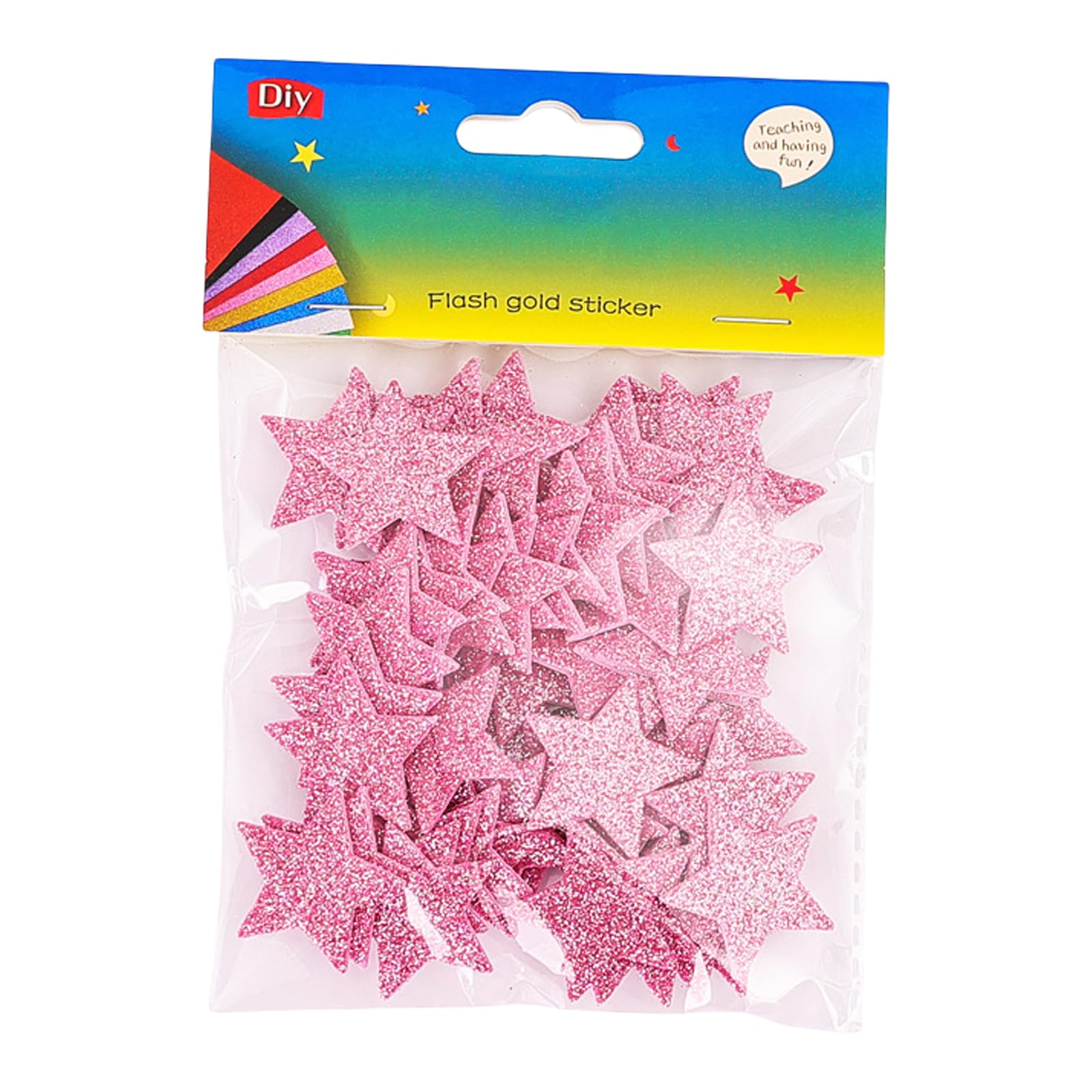 Lerpwige 60PCS Glittering Foam Star Sticker Star Shape Adhesive Sticker for Card Making Scrapbooking Christmas Parties Decoration Creative Art Project