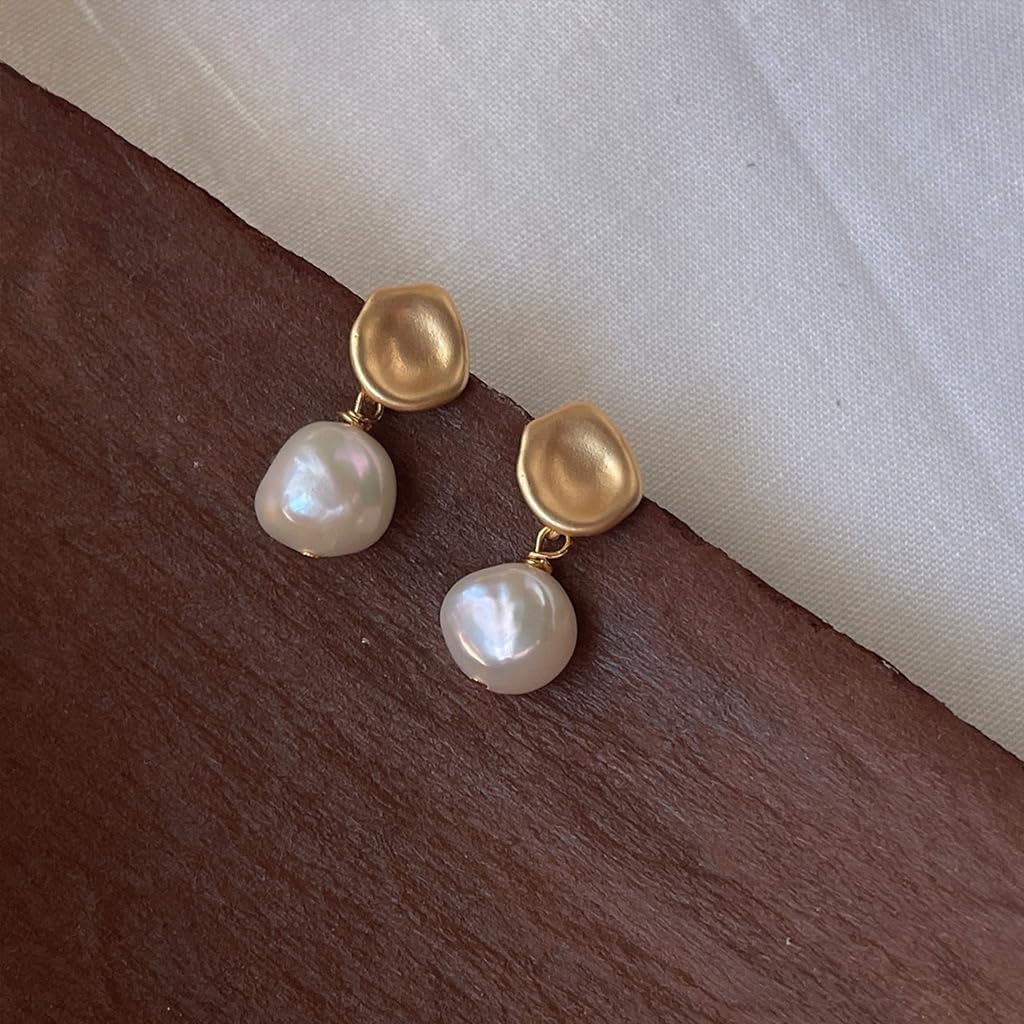 Freshwater Pearl Earrings for Women Baroque,Retro,Trendy Eardrop,Jewelry Gift - Image 3