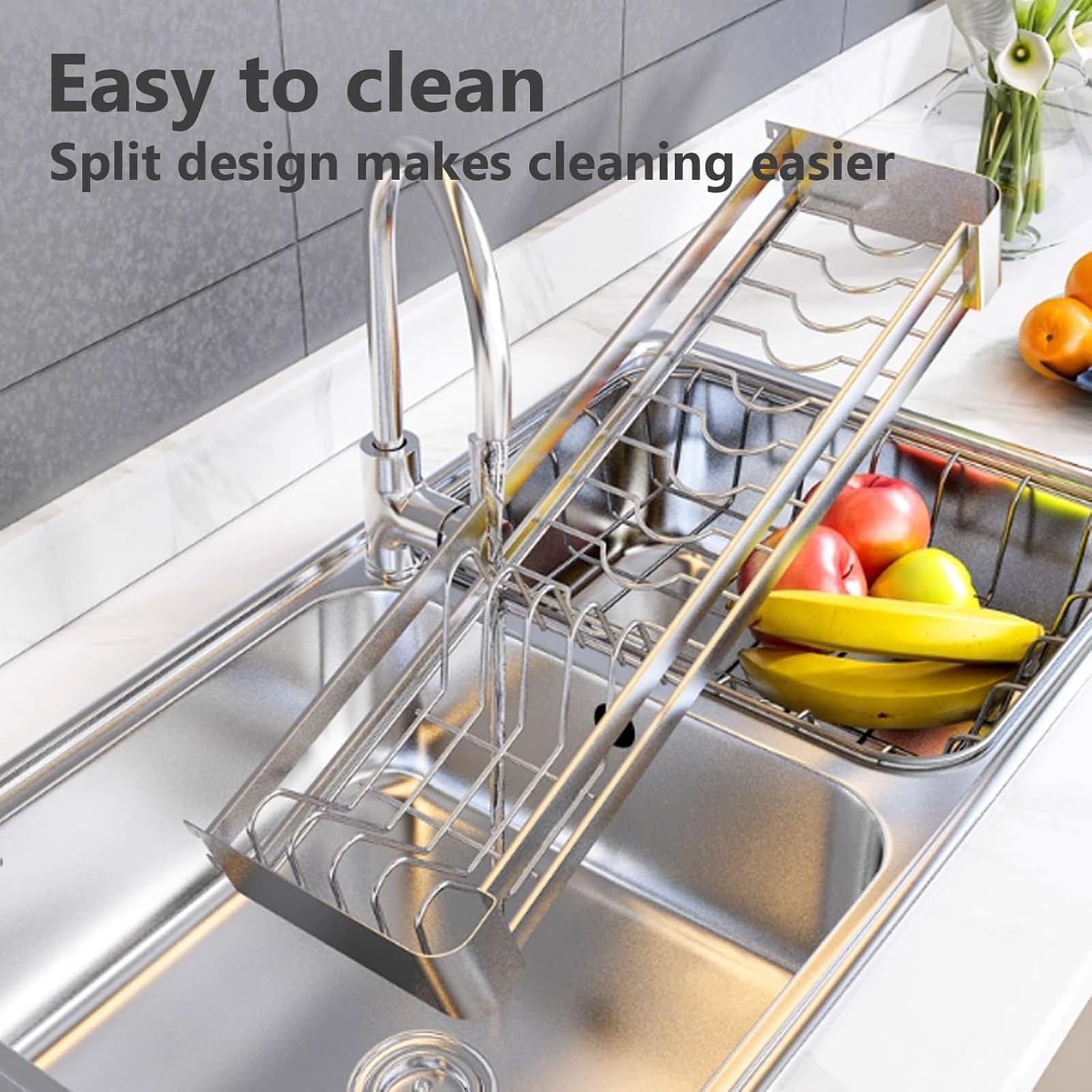 Escurridor De Platos Colgante De Montaje En Pared,con Bandeja De Goteo,estante Para Cubiertos Y Soporte Para Tabla De Cortar,estante De Cocina De Acero Inoxidable De 2 Niveles(Size:23.6x11.8x19.7in)