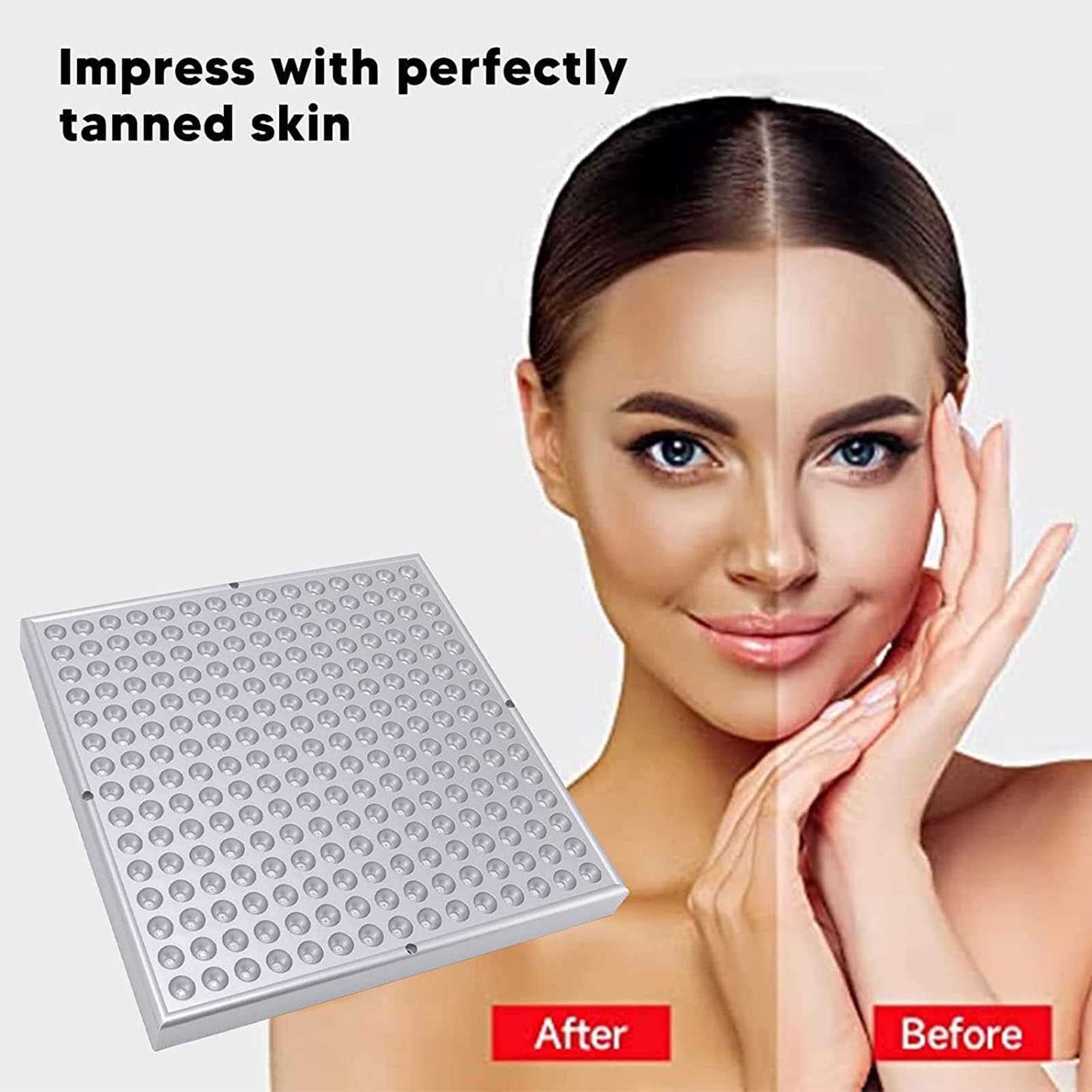 Lampe de Bronzage à Usage Domestique, Panneau de Thérapie par la lumière Bleue, Solarium Facial Tanner Lampe pour Le Visage et Le Corps, Thérapie par Photons du Visage