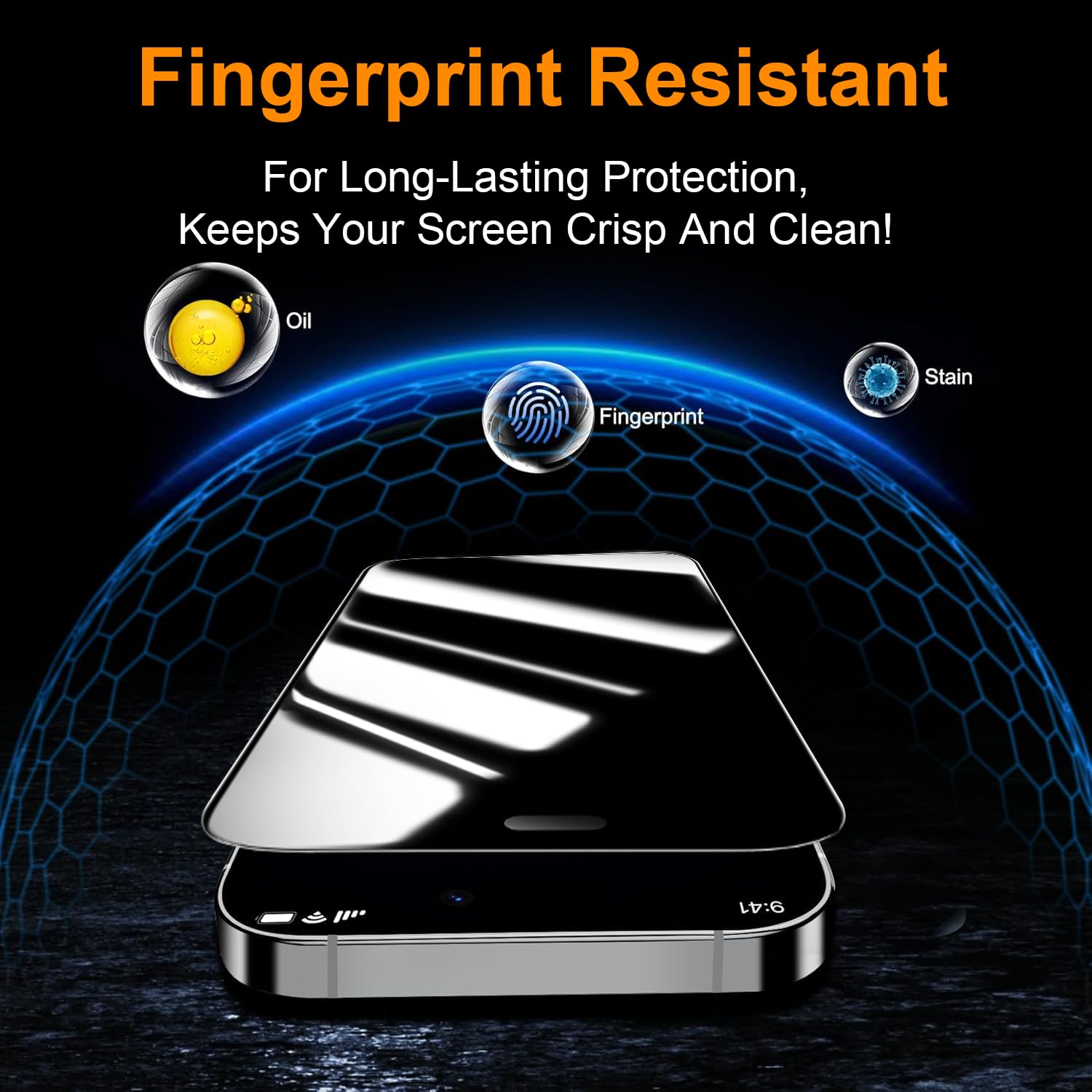 OneFish Paquete de 2 protectores de pantalla de privacidad para iPhone 16e/13/13 Pro/14-4 vías, vidrio templado antiespía de 360°, dureza 9H, bordes curvados 3D, compatible con fundas y fácil