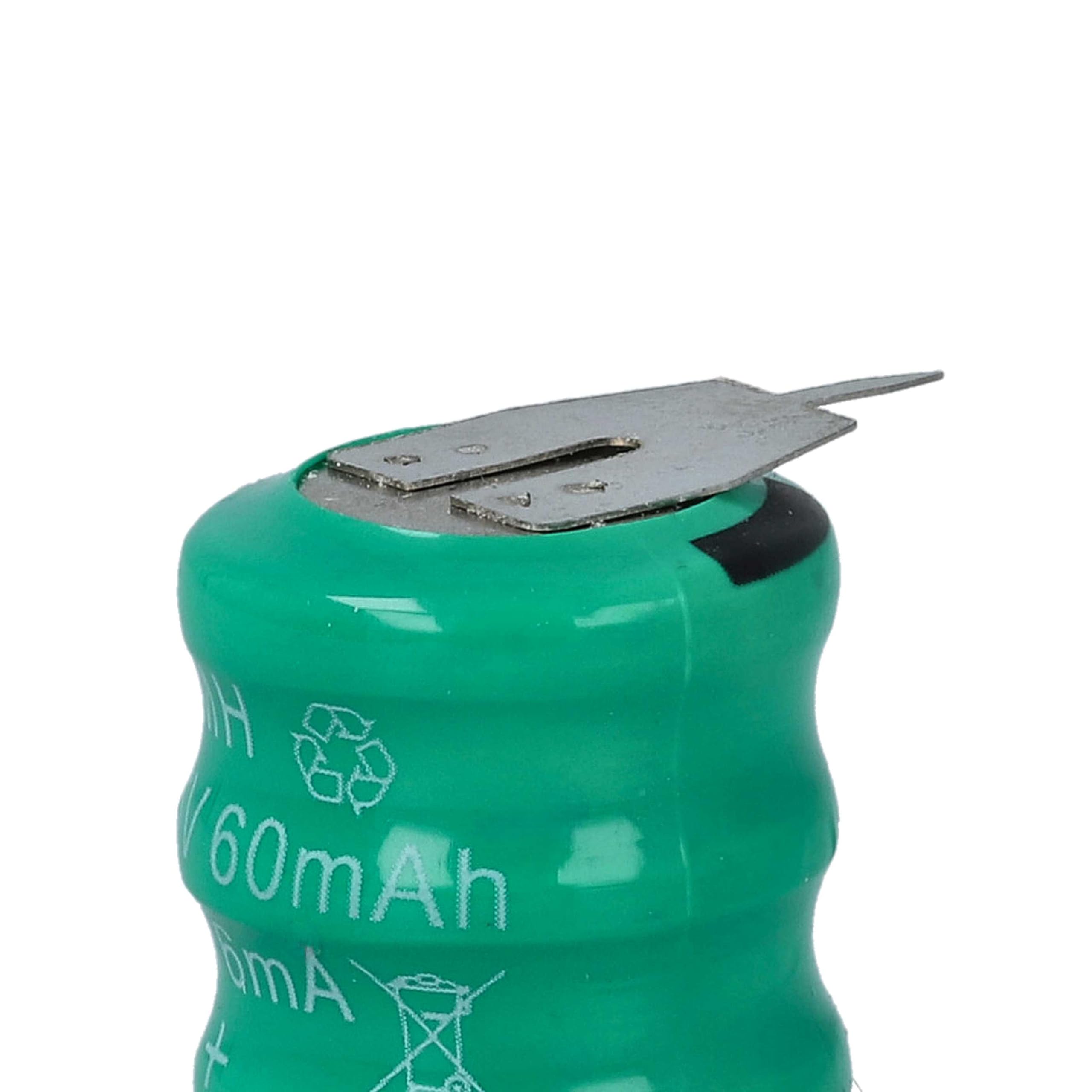 vhbw Wymienna bateria guzikowa 100x NiMH kompatybilna z Kinetic MH80B3AL3 (80 mAh, 3,6 V, NiMH)