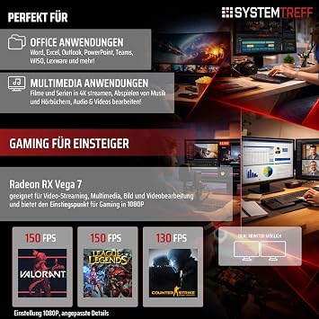 Systemtreff Office PC - AMD Ryzen 5 5600GT - 16GB RAM - 500GB M.2 SSD