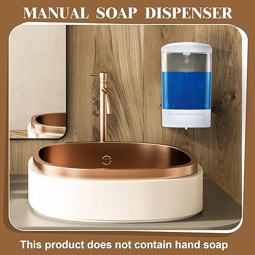 Miniatura 6 de Hushee Dispensador de jabón comercial para colgar en la pared, dispensador de jabón manual de 33.8 onzas, 33.8 fl oz, dispensador de jabón de