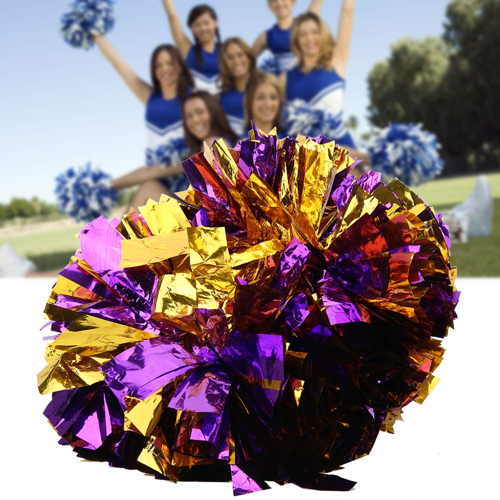 2PCS Dual Heads Cheerleading Dance Pompoms Flower Ball, Cheerleader Pompom Dances Party Accessories for Sport Match Accessory