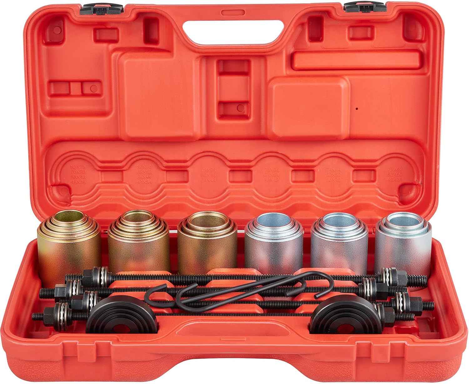 VEVOR 26 PCS Pull and Press Sleeve Kit, 45 Steel Removal Installation Bushes