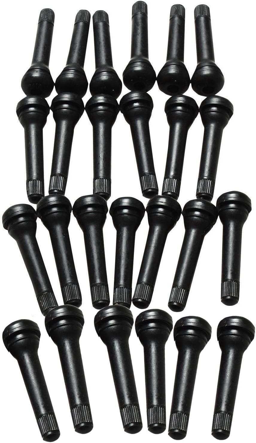 TR418 Tire Valve Stem Rubber Snap-in Black Tubeless Valve Stems Suit for 0.453 Inch Rim Holes on Standard Vehicle Tires 100pcs