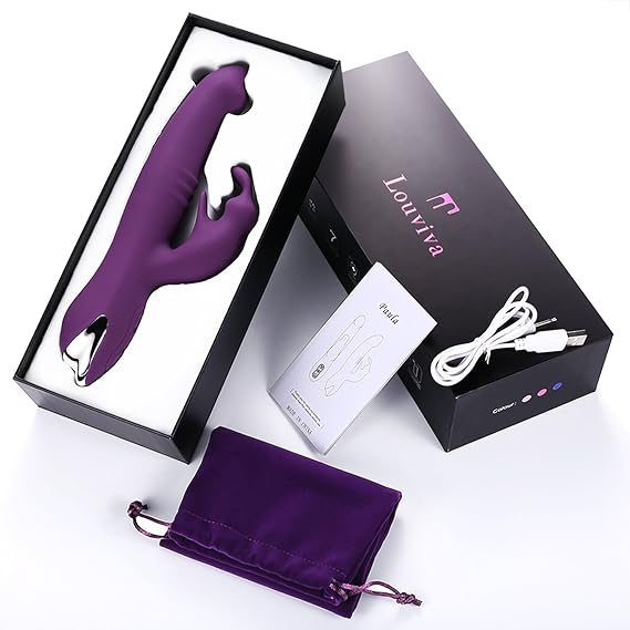 Vibrador Rabbit, Louviva Vibrator para mujer masaje silicona ...