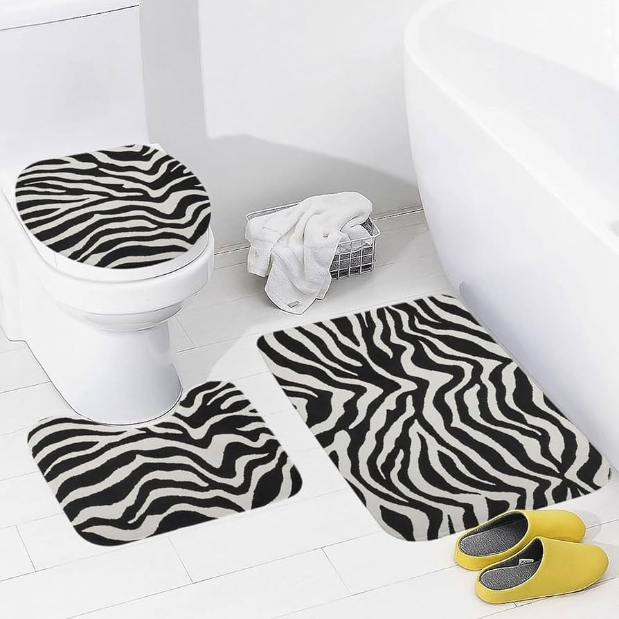 マイメロ 　トイレマット バスマット ホルダー　３点　ゼブラ柄 マイメロ トイレマット バスマット ホルダー 3点 ゼブラ柄