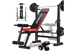 OPPSDECOR 600LBS 6 in 1 Bench Press Bench with Weights