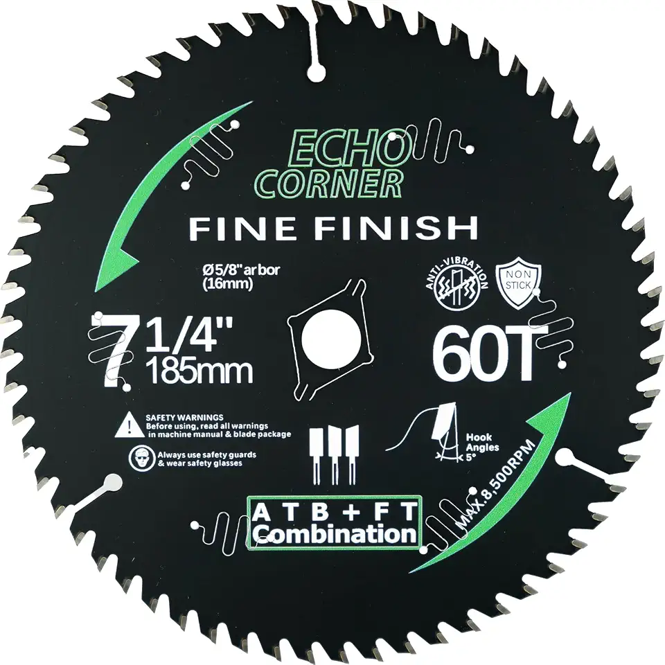 CRALY 5-1/2 Inch Circular Saw Blade Set - 2 Pack (24T & 36T), 20mm Arbor, Carbide Tipped, Thin Kerf For Plywood, MDF, OSB & Laminated Wood