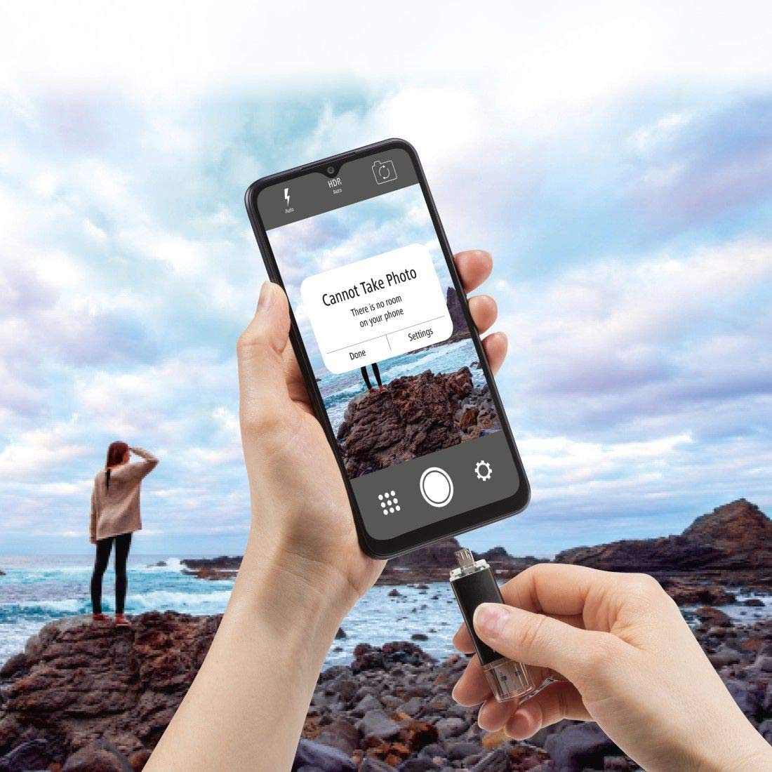 Hama Laeta Twin OTG USB 3.0 Flash Drive Black 16 GB