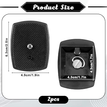 2 Pack Tripod Quick Release Plate, Universal Camera Quick Release Plate with Screws, Tripod Camera Mount Adapter for Most Tripods