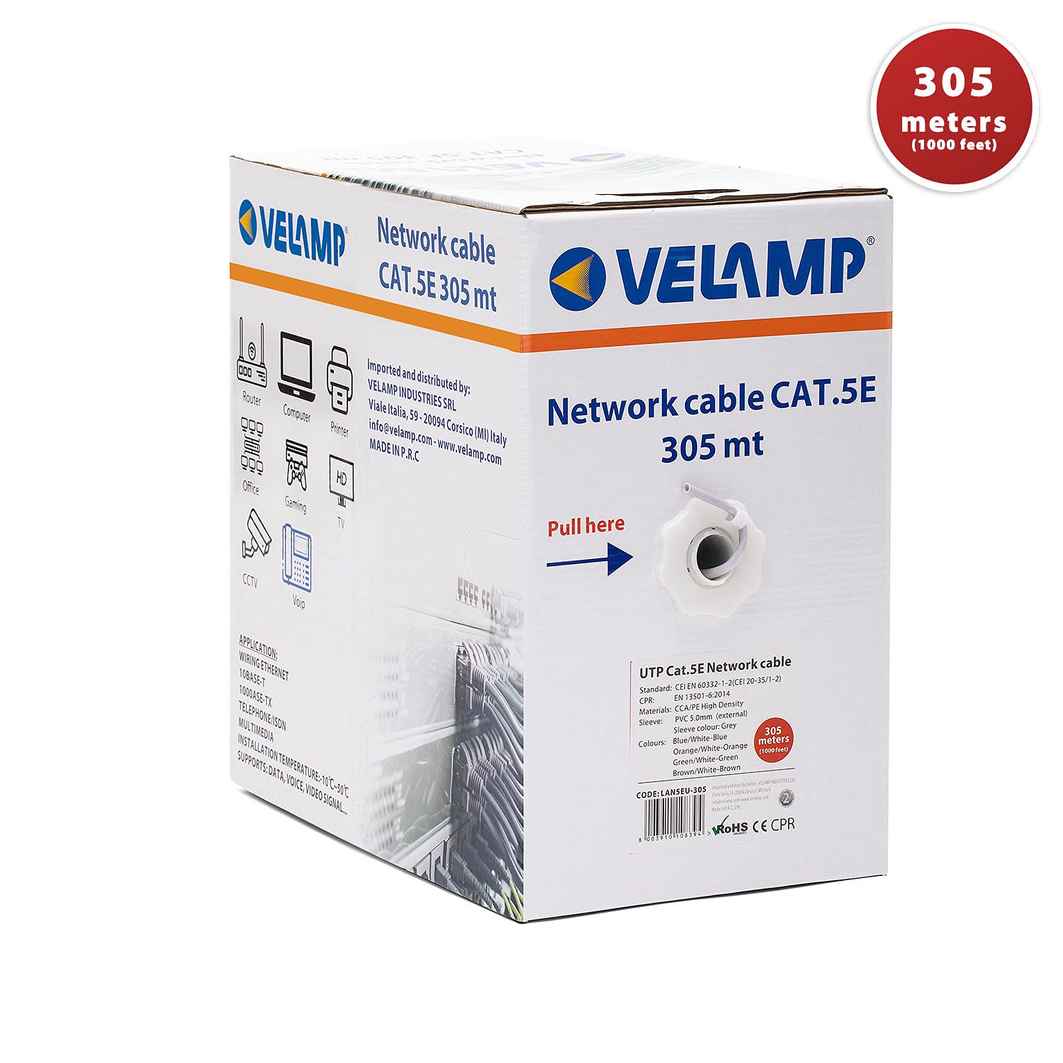 Cavo Di Rete LAN Ethernet Cat 5e UTP - Matassa Da 100 Metri Grigio Per Reti Domestiche E Ufficio - Foto 3
