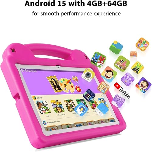 Miniatura 5 de Tablet para niños de 10 pulgadas, tableta Android para niños con 8 GB de RAM 64 GB de ROM, 1 TB expandible, Octa-Core, 5G WiFi 6, control parental,