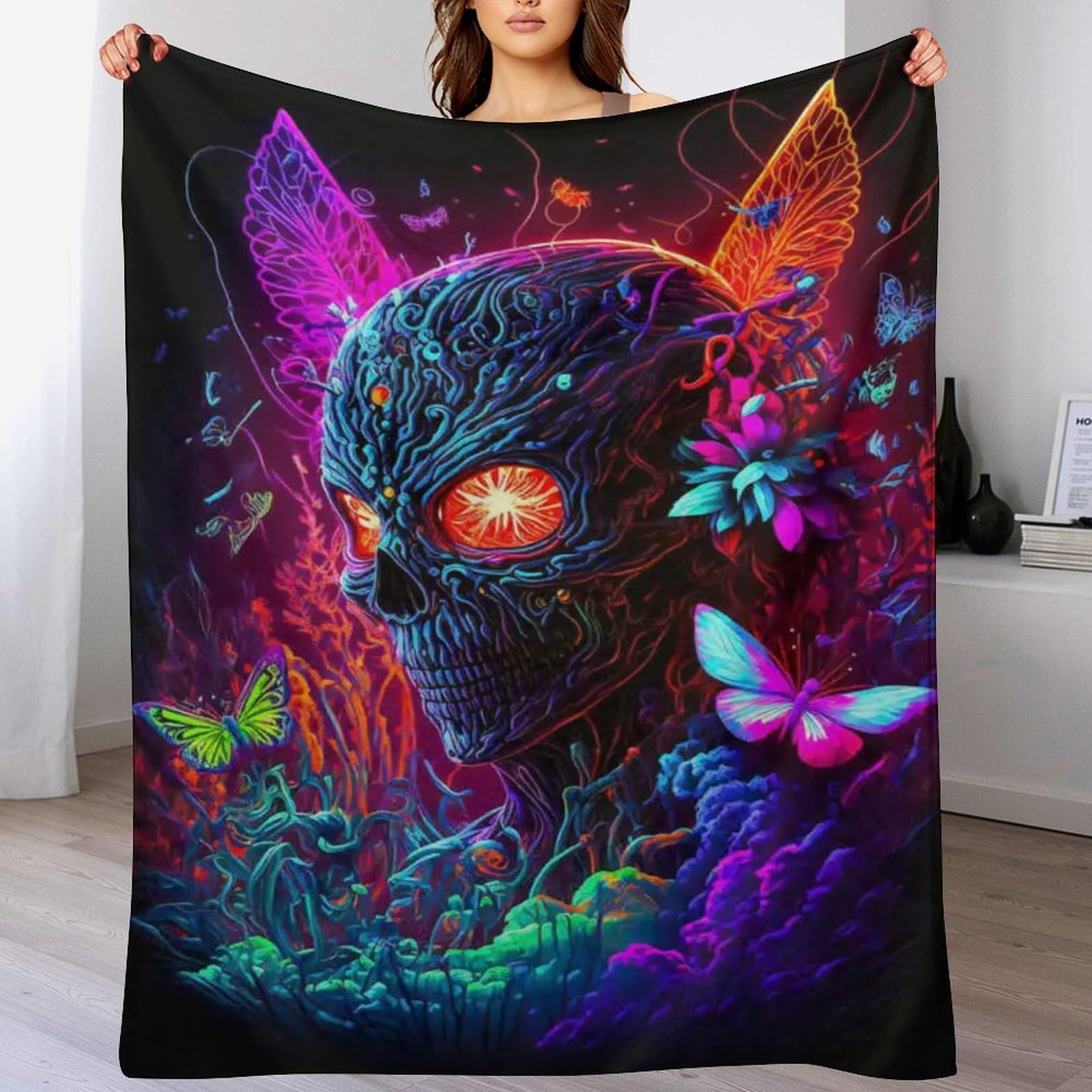 Manta de franela para sofá y cama con diseño del mundo para noches frías