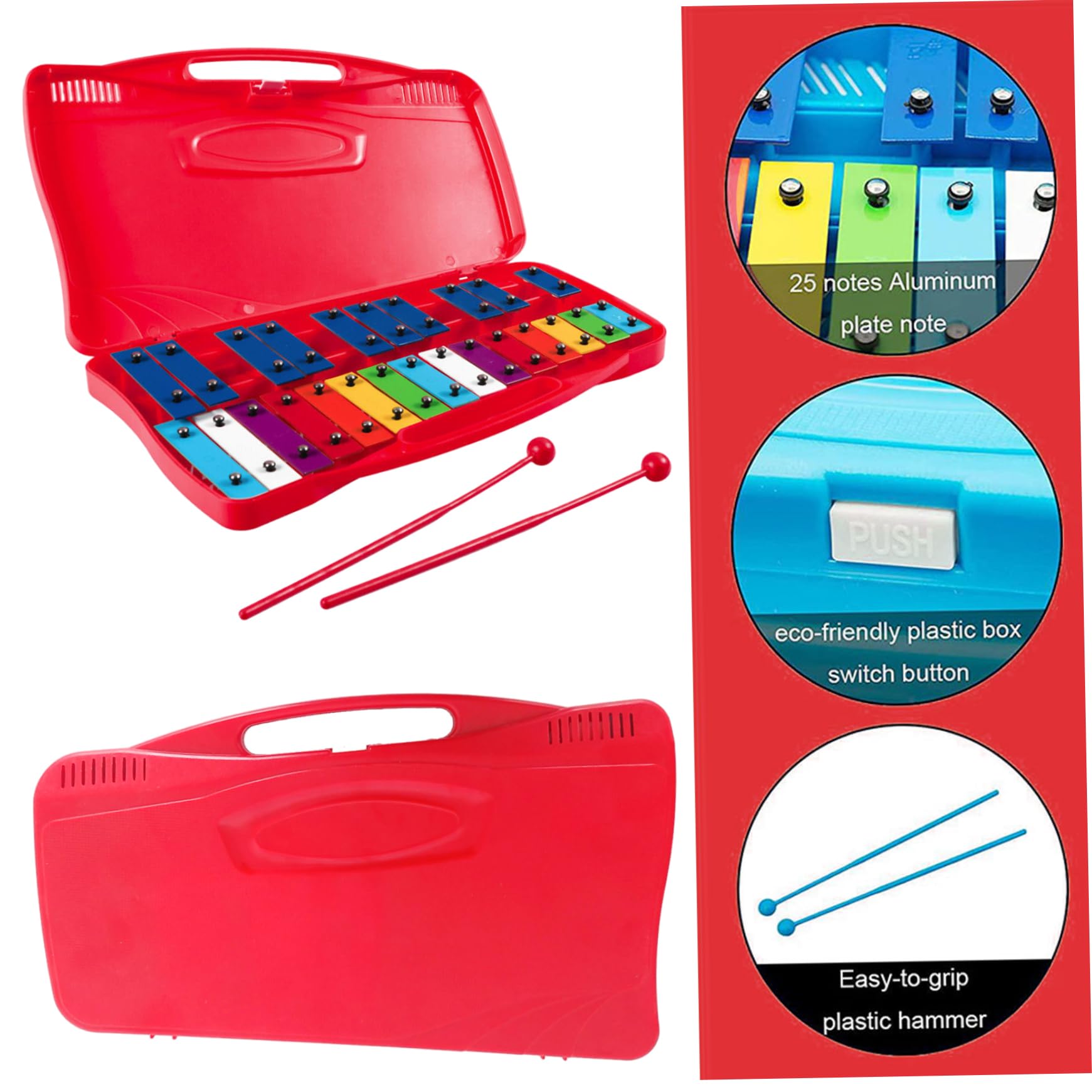 Xylophone Xylophone pour enfants 25 notes avec maillets Glockenspiel pour enfants, adultes, débutants, enseignement de la musique