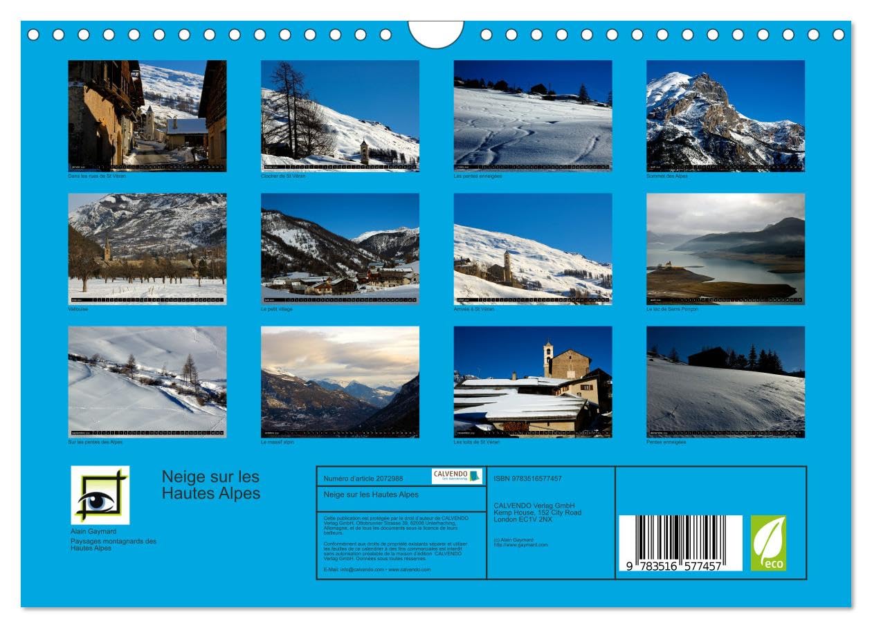 Neige sur les Hautes Alpes (Calendrier mural 2026 DIN A4 vertical), CALVENDO calendrier mensuel: Paysages des Hautes Alpes